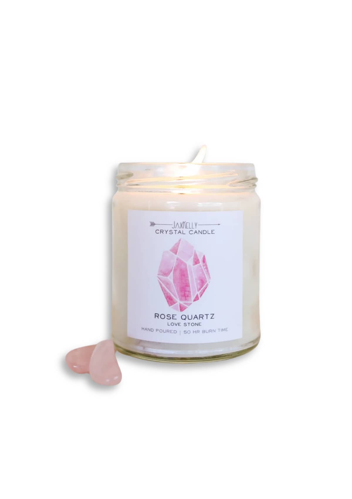 Rose Quartz Crystal Candle -JaxKelly- Ruby Jane-