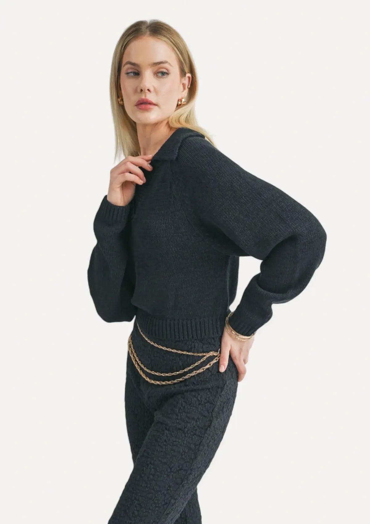 Fancy black sweater hotsell