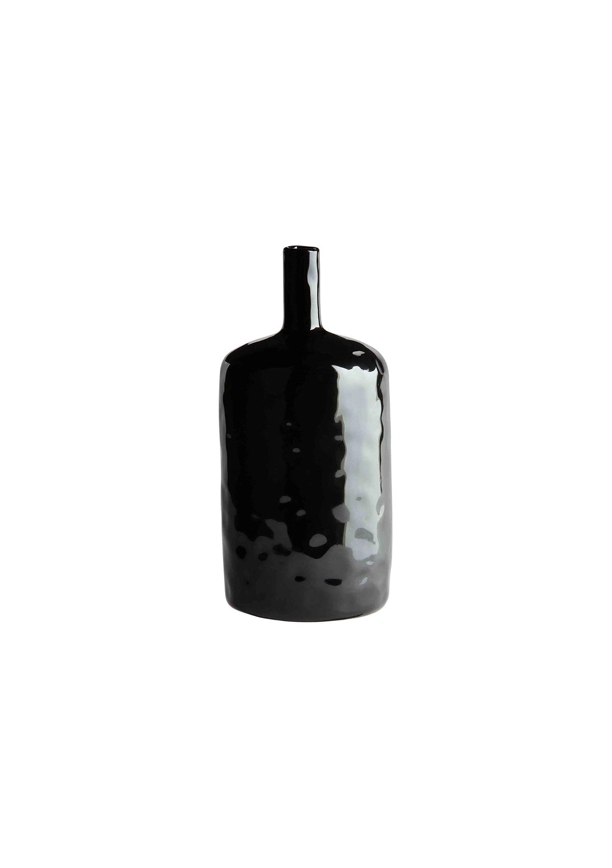 Small Black Stoneware Bottle Vase -Mud Pie- Ruby Jane-