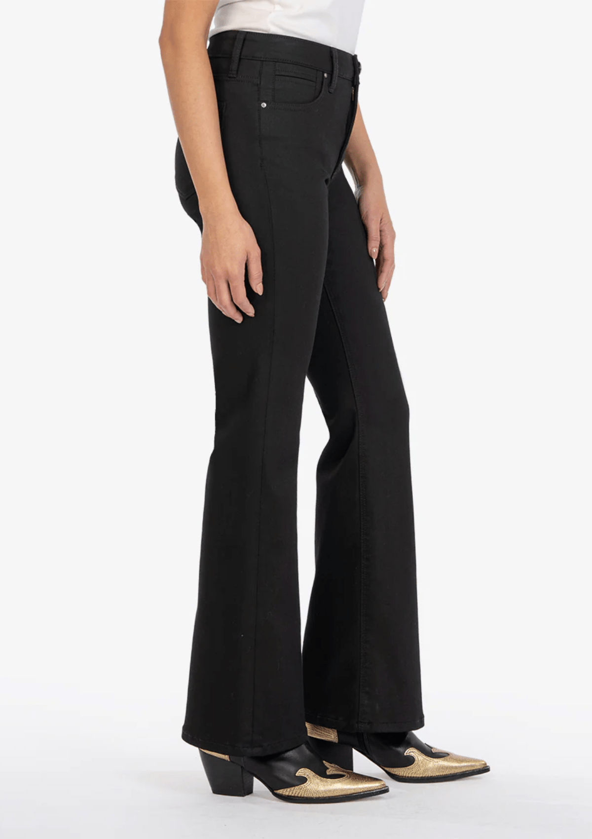 Stella High Rise Fab Ab Flare Jeans, Black -Swat Fame KUT ONLY -NO See Thru Soul- Ruby Jane-