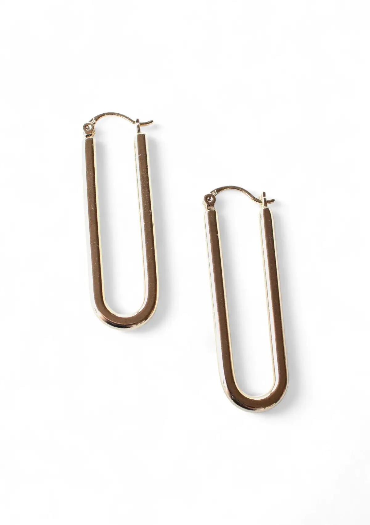 Fashion jewelry gold hoop earrings with latch back at Ruby Jane & valleygirl boutique.