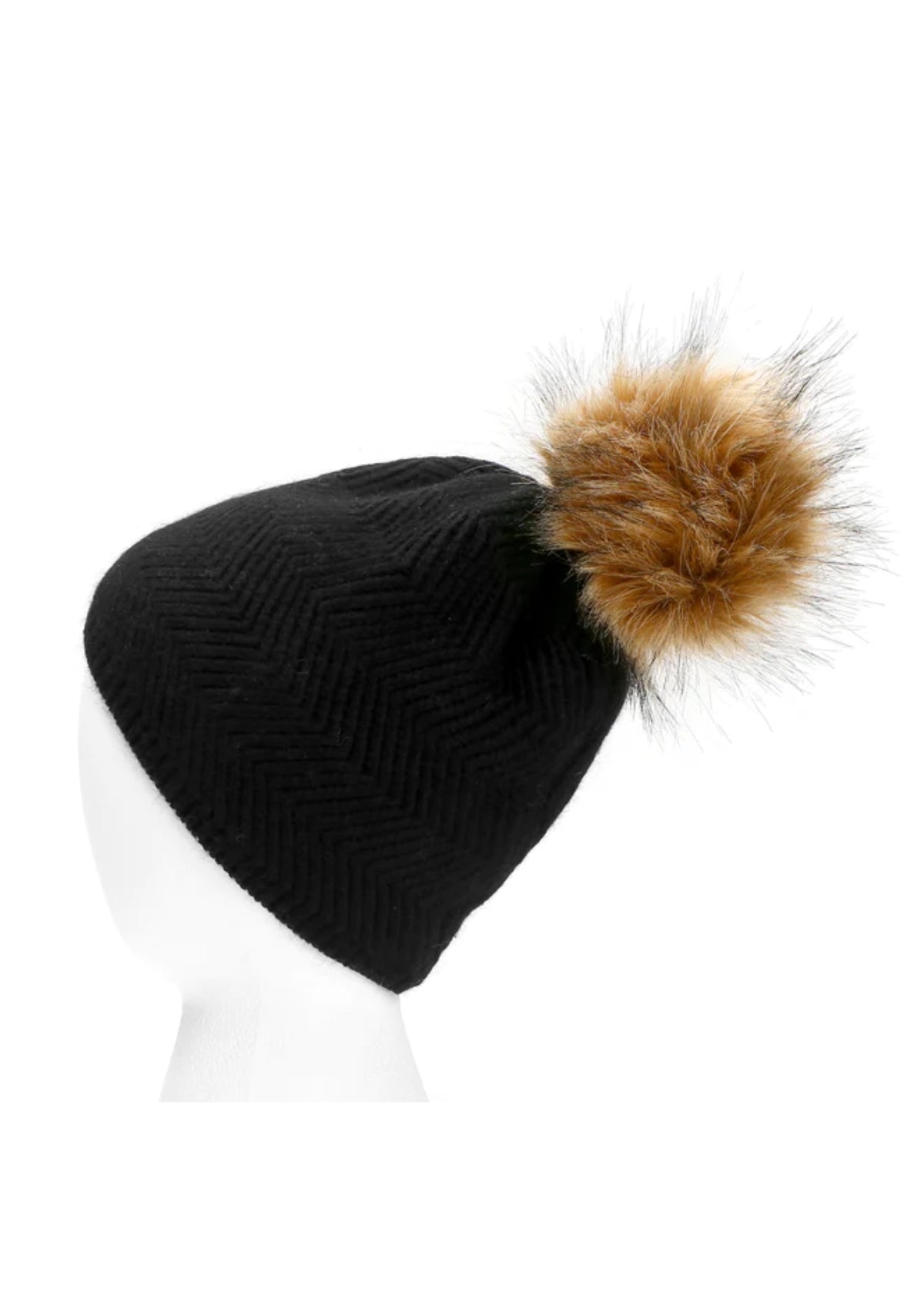 "The Apres" Hat Black Faux Fur -North of Alpine- Ruby Jane-