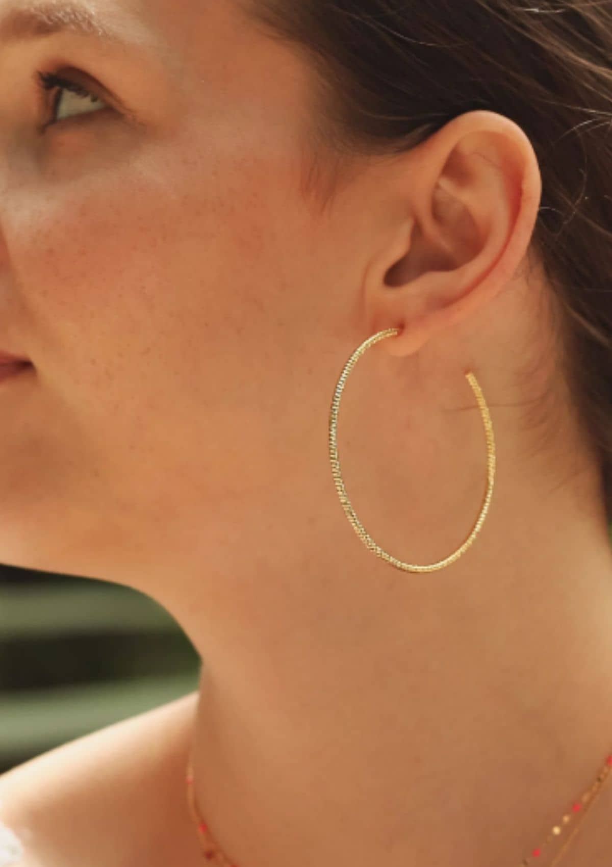 Large gold hoops. Nickel free.