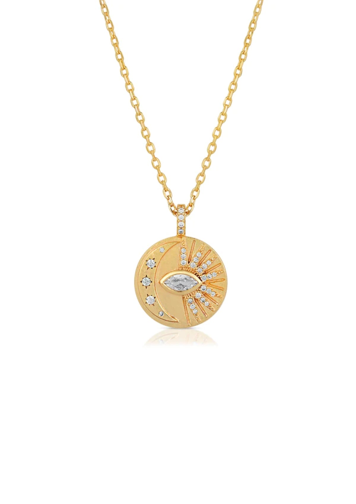 Venus Moon Necklace in Clear -Blair and Gray-DBA Joy Dravecky Jewelry- Ruby Jane-