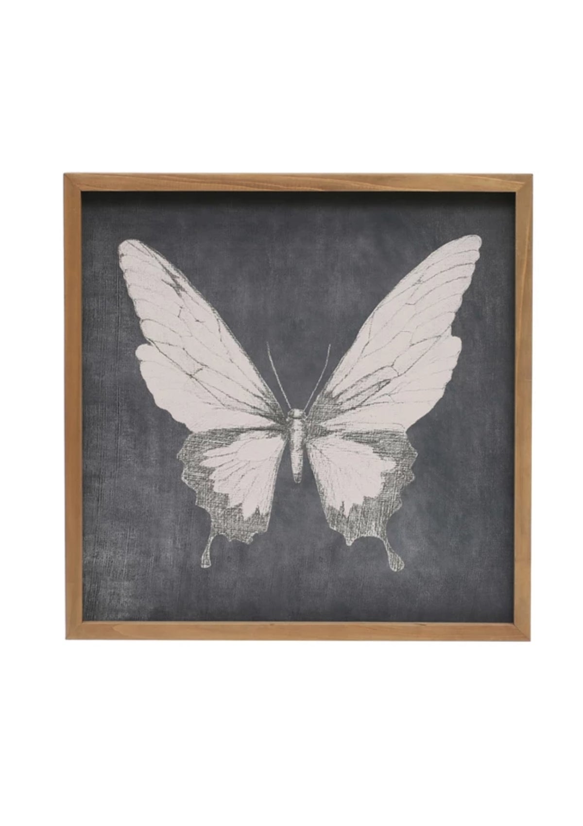 Wood Plaque Wall Décor w/Butterfly -Creative Co-op- Ruby Jane-