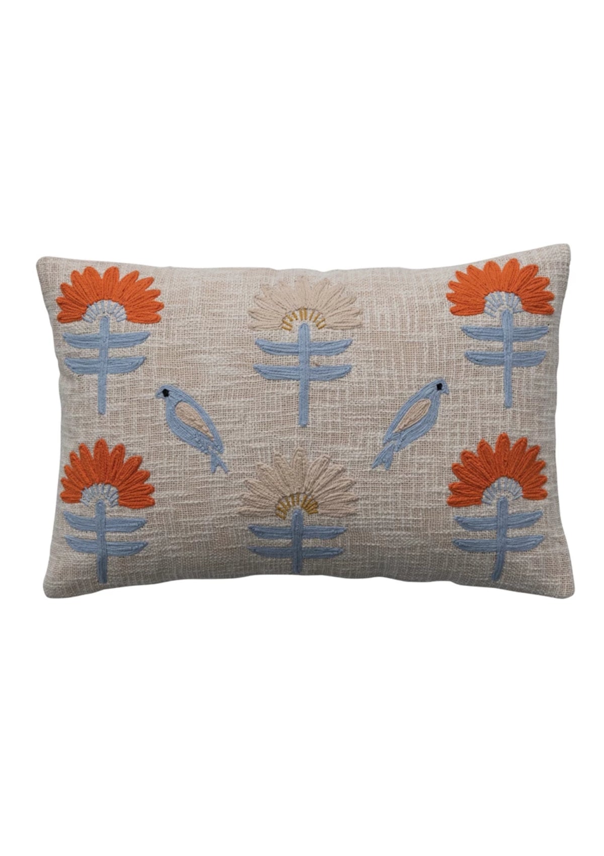 Woven Cotton Lumbar Pillow -Creative Co-op- Ruby Jane-
