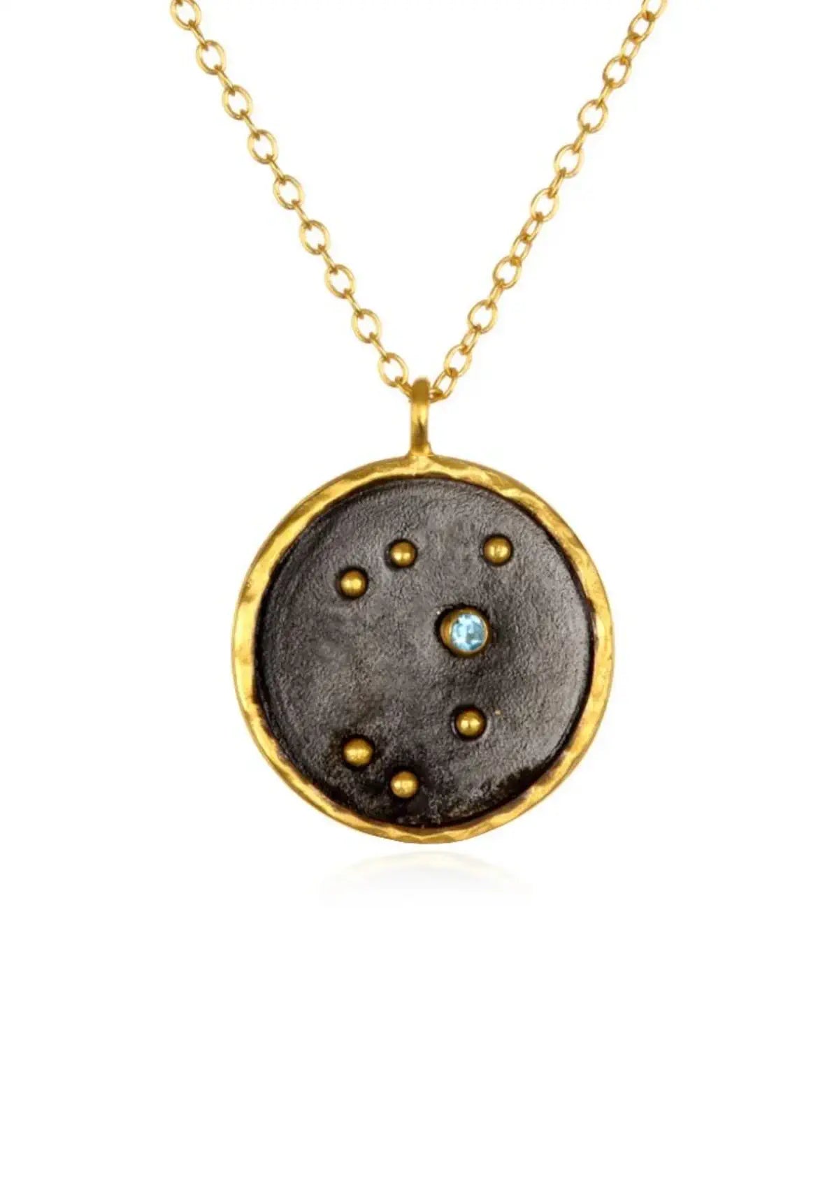 Fashion jewelry gold zodiac necklace at Ruby Jane & valleygirl boutique.