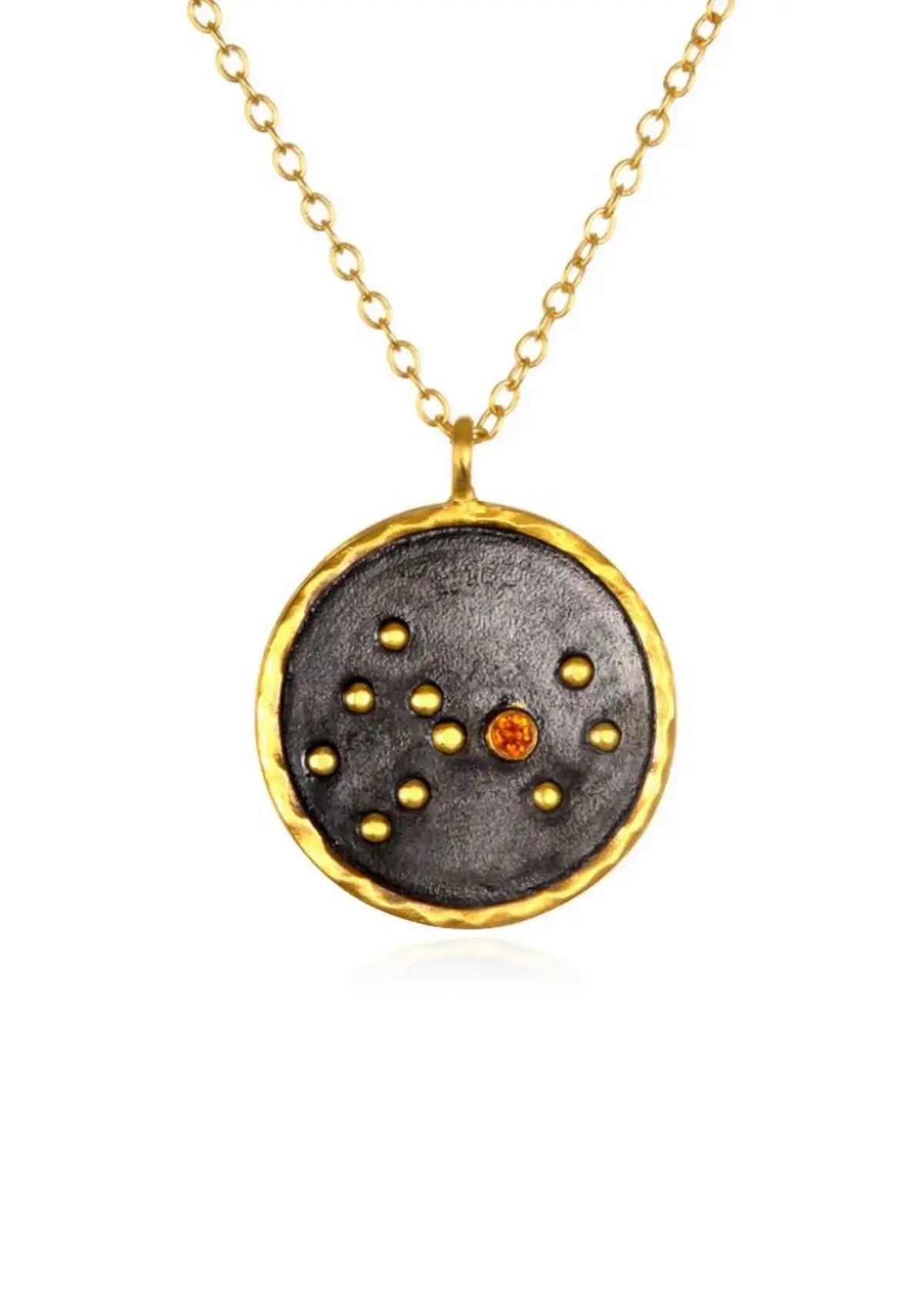 Fashion jewelry gold zodiac necklace at Ruby Jane & valleygirl boutique.