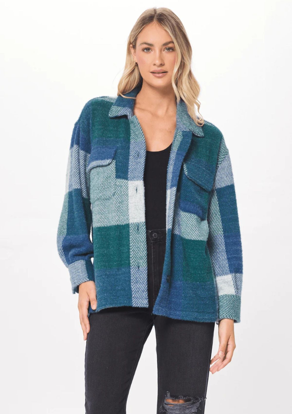 Sydney Plaid Shirt Jacket, Forest