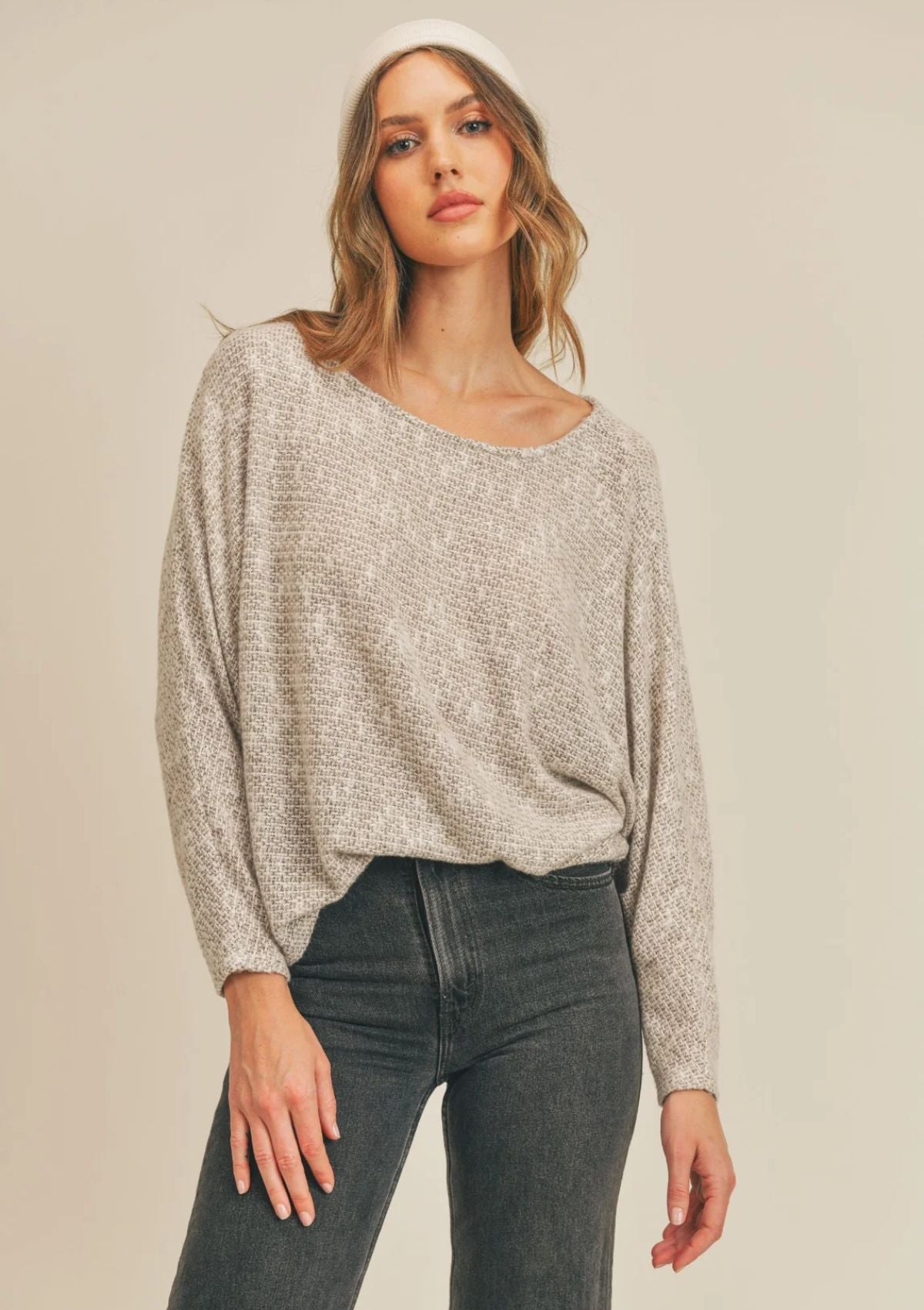Billie Dolman Back Wrap Cutout Knit Top