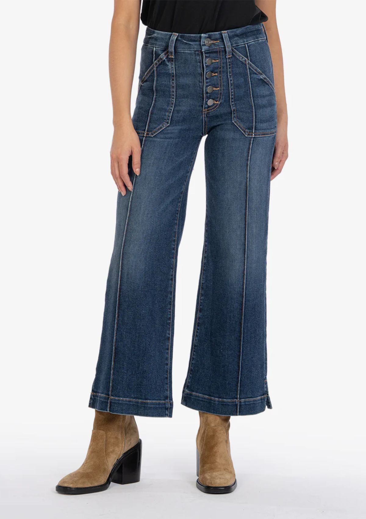 Meg High Rise Wide Leg Jeans, Friendly