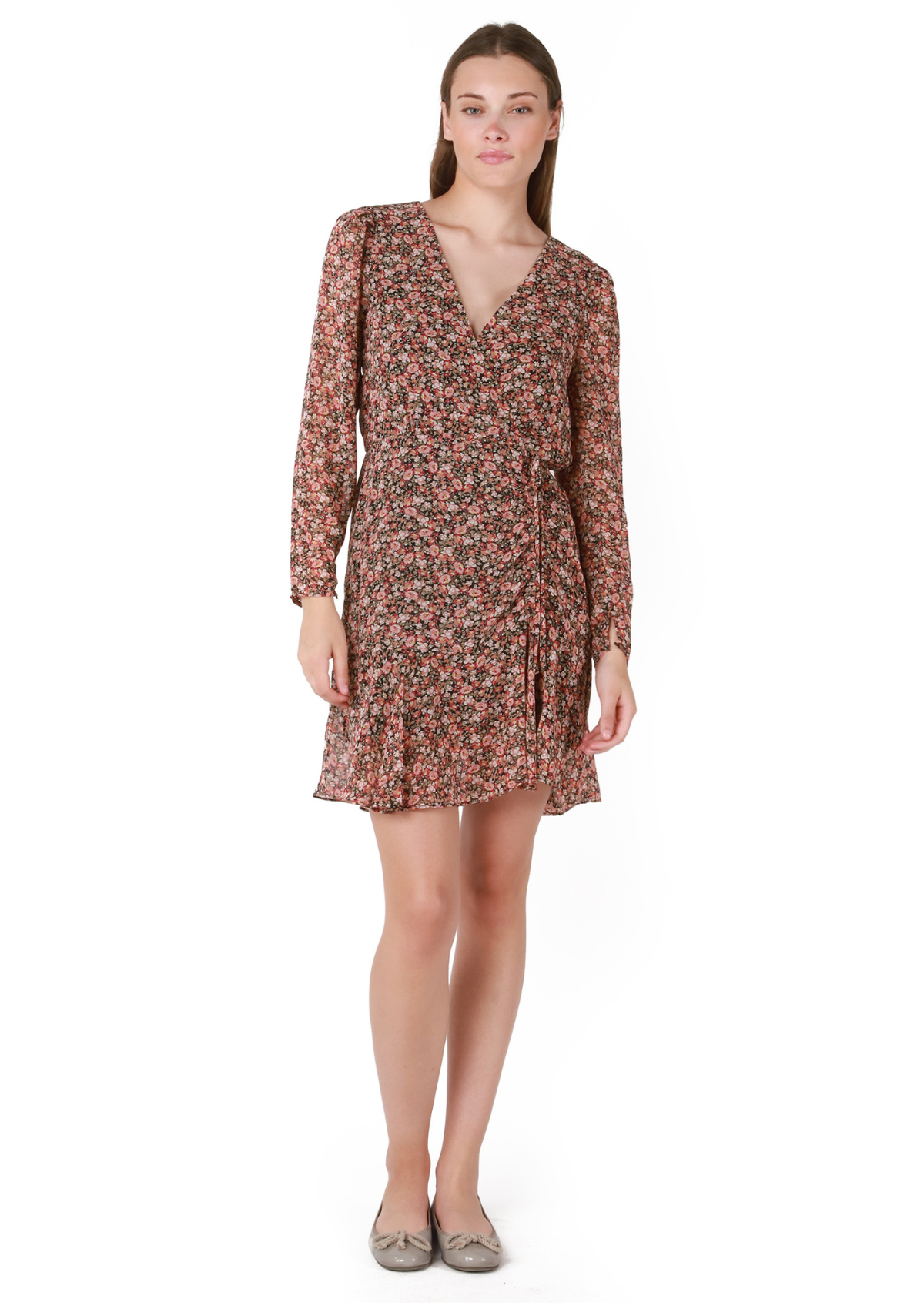 Tessa Wrap Front Drawstring Dress