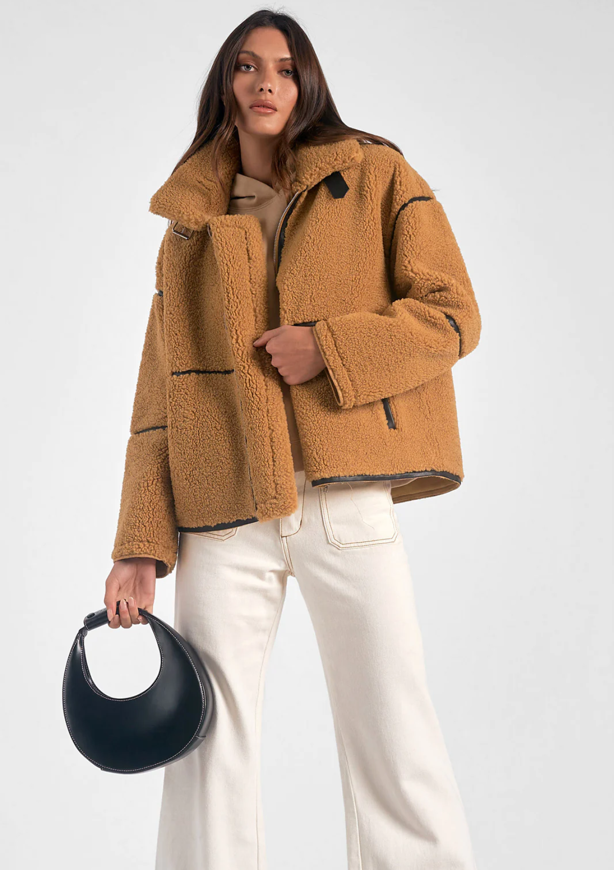 Aspen Zip Up Piping Trim Coat