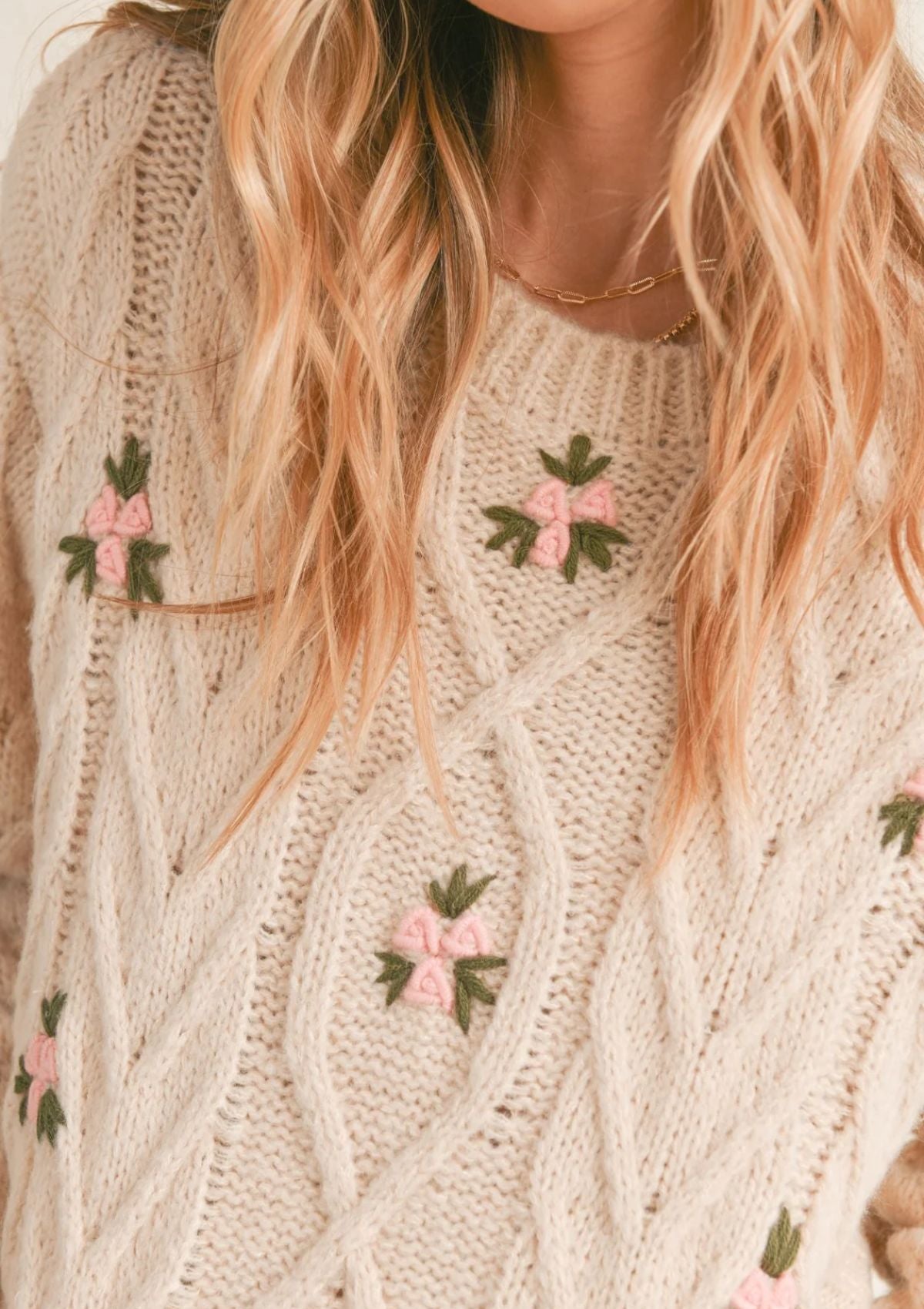 Bloom of Youth Knit Embroidered Sweater