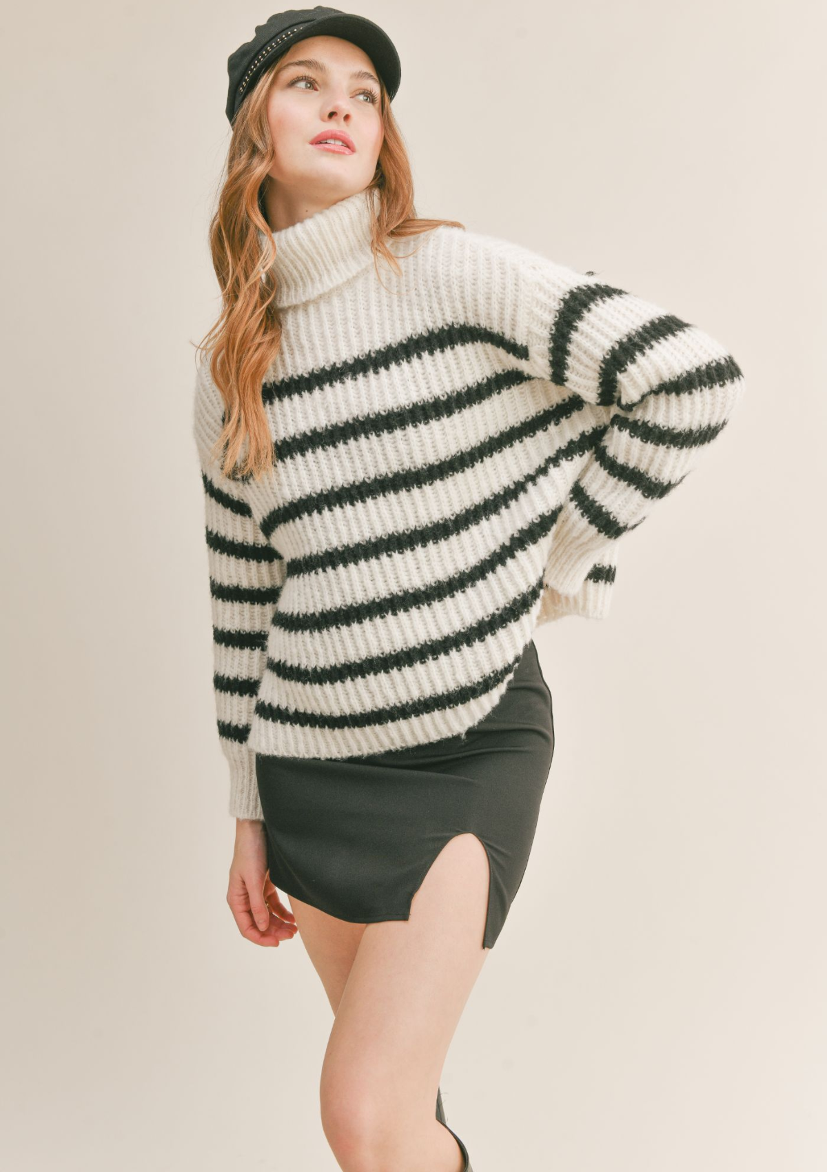 Aki Turtleneck Striped Sweater