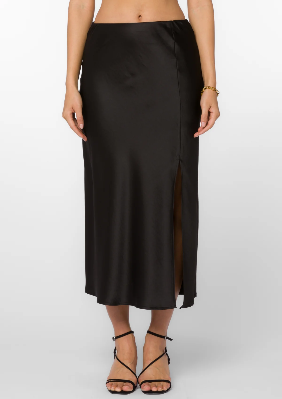 Gypsy Pull-On Satin Midi Skirt
