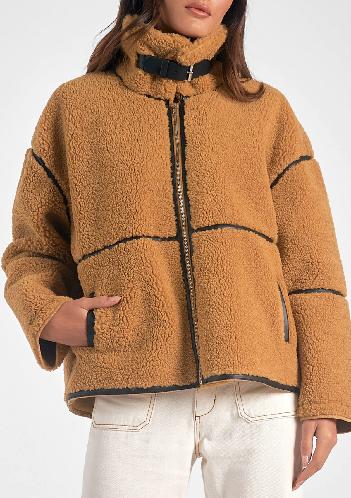 Aspen Zip Up Piping Trim Coat