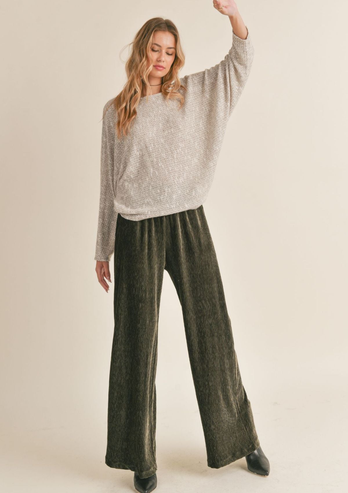 Billie Dolman Back Wrap Cutout Knit Top