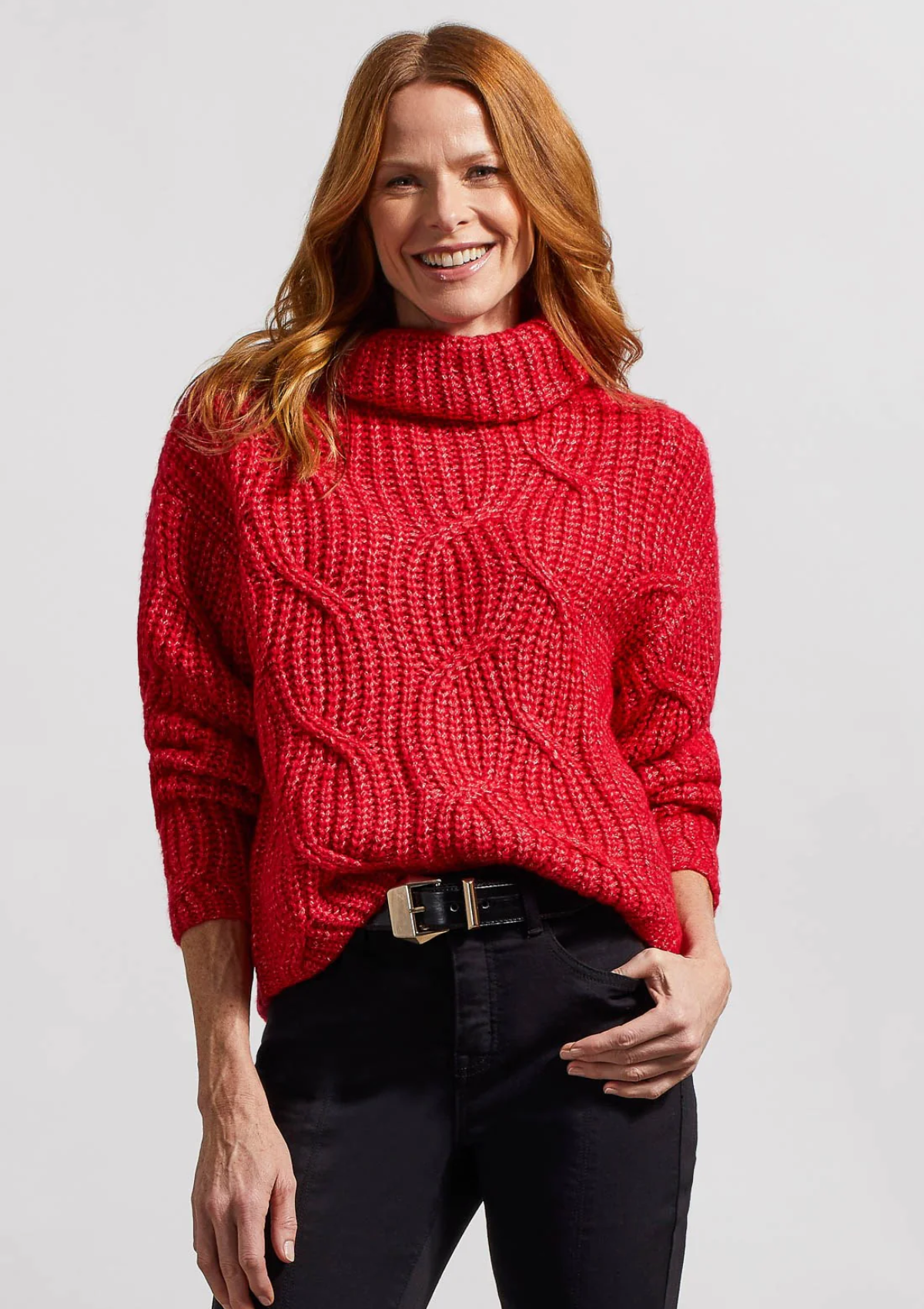 Quinn Cable Knit Turtleneck Sweater