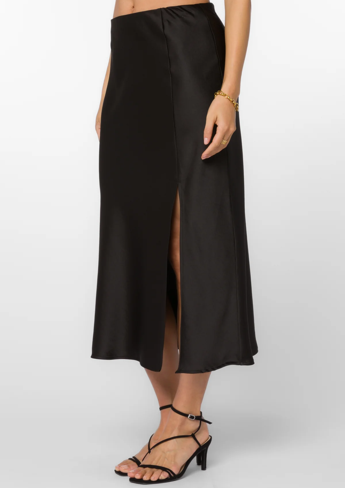 Gypsy Pull-On Satin Midi Skirt