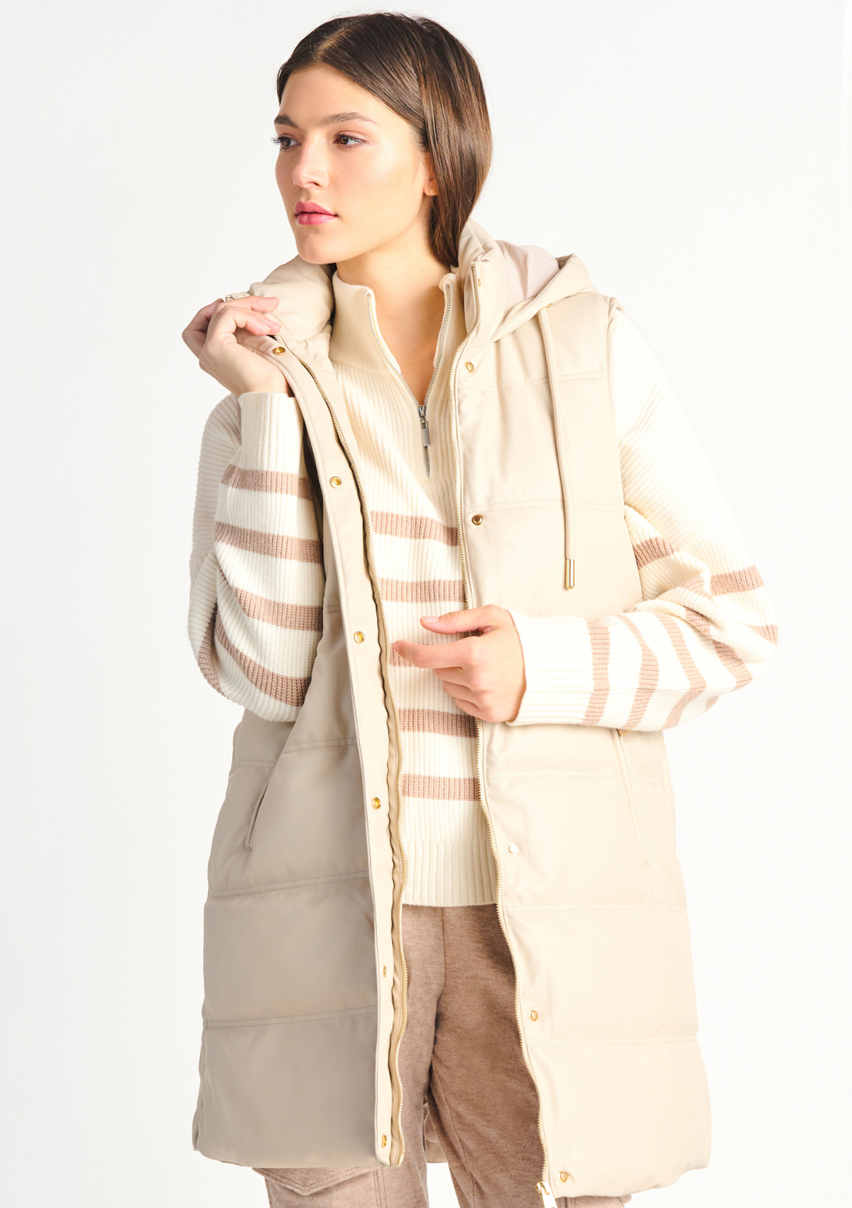 Kali Faux Leather Puffer Vest