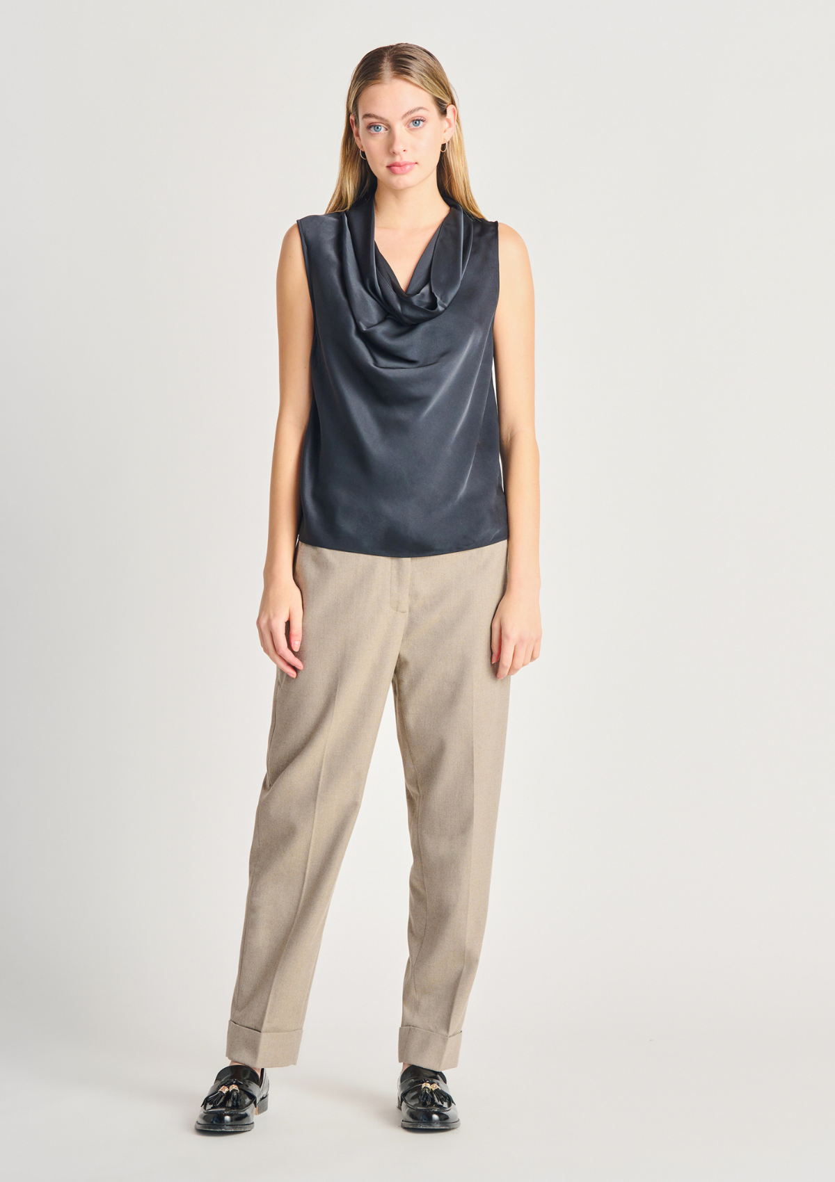 Carla Satin Cowl Neck Top