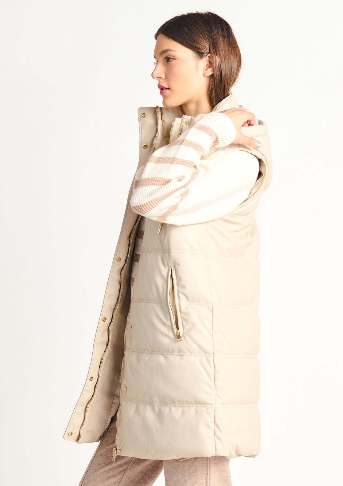 Kali Faux Leather Puffer Vest