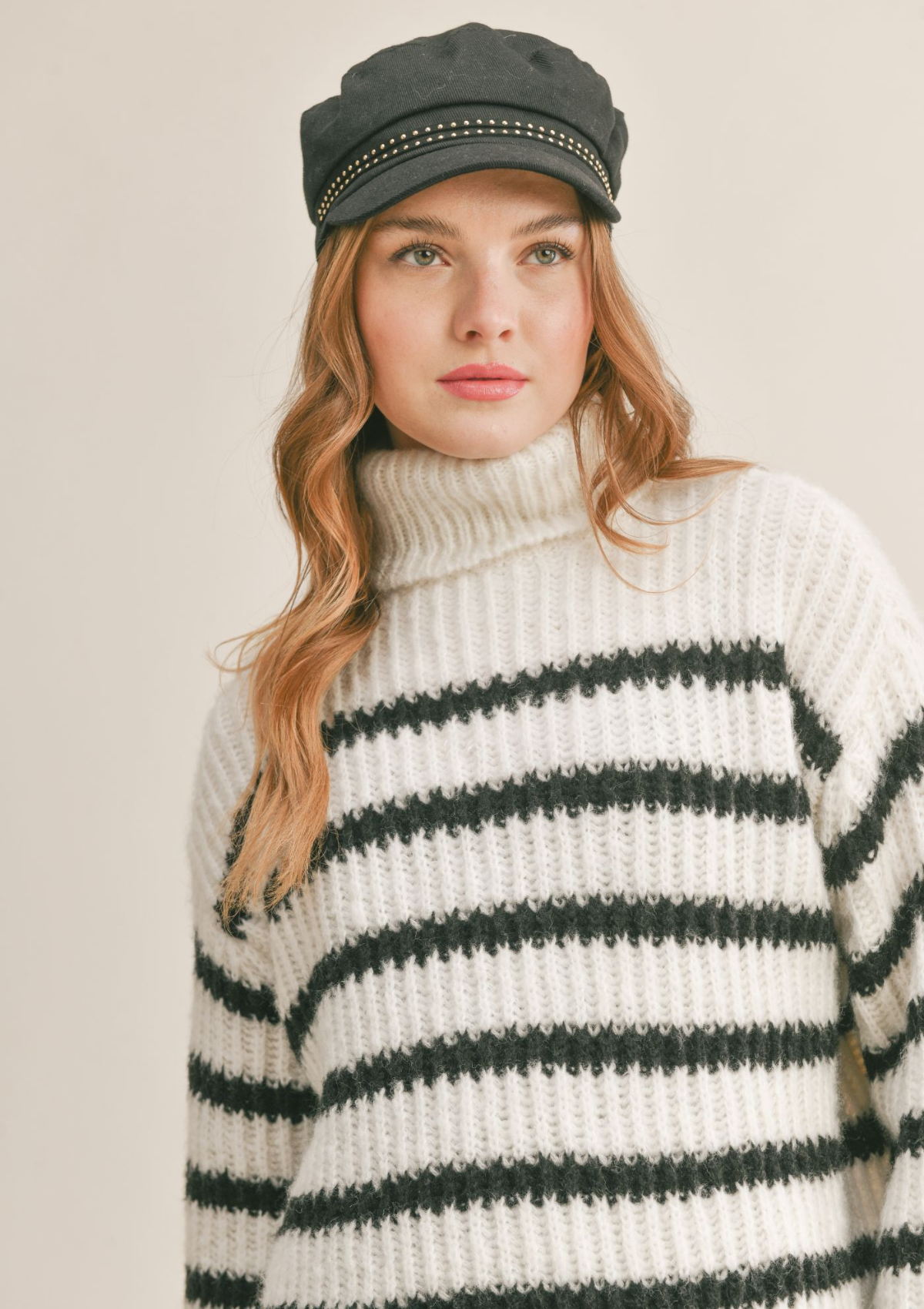 Aki Turtleneck Striped Sweater