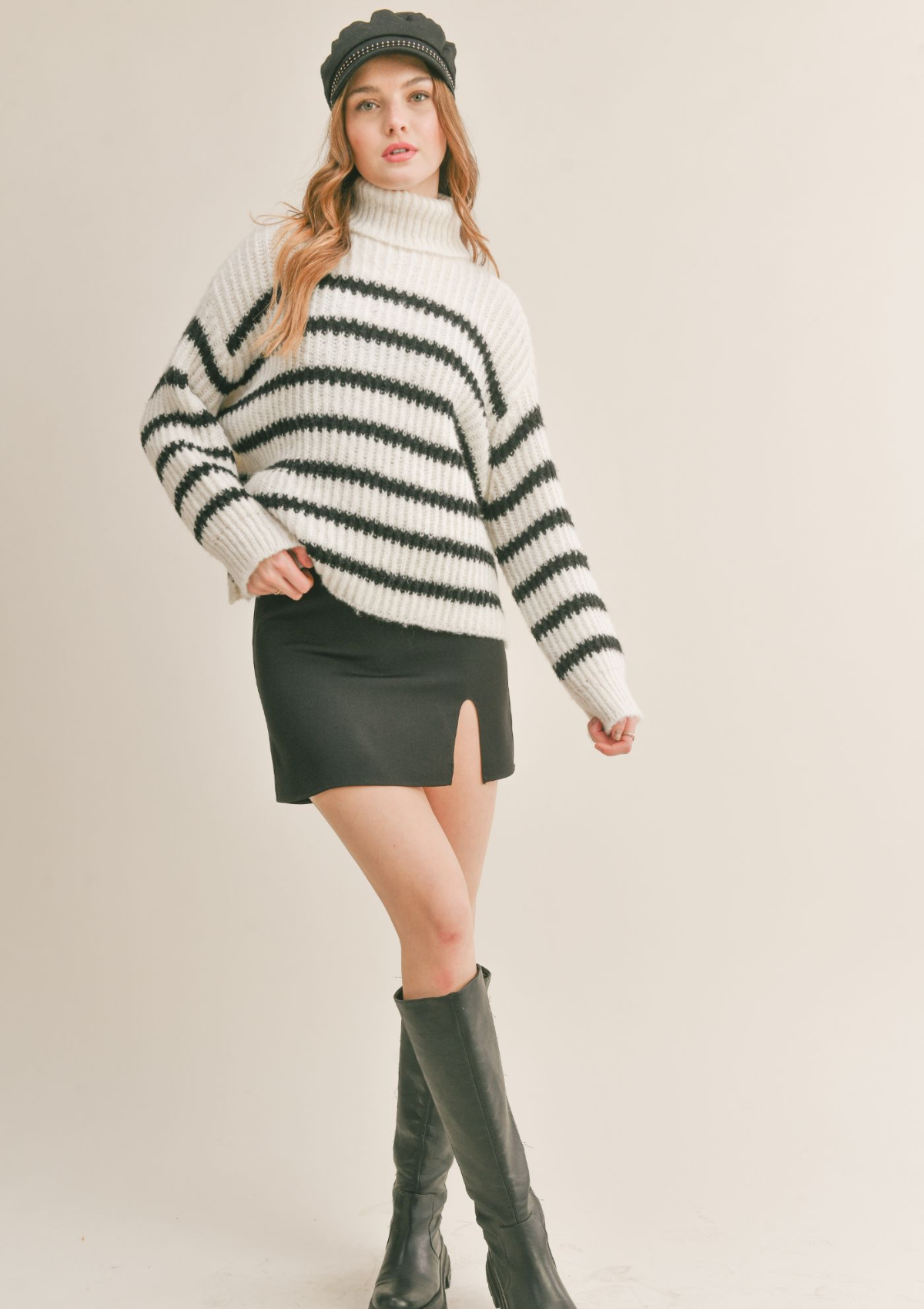 Aki Turtleneck Striped Sweater