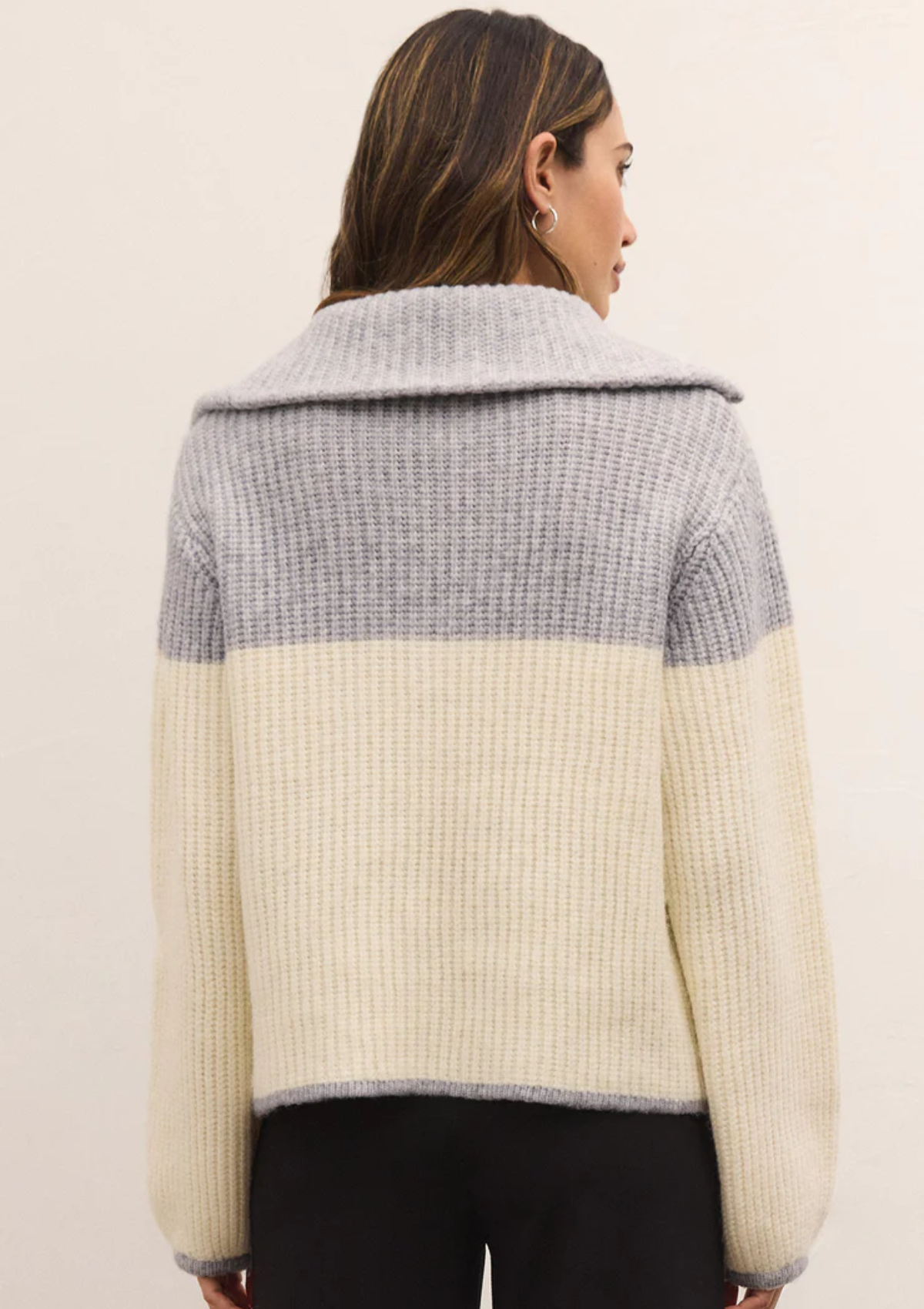 Canyon Half Zip Blocked Sweater