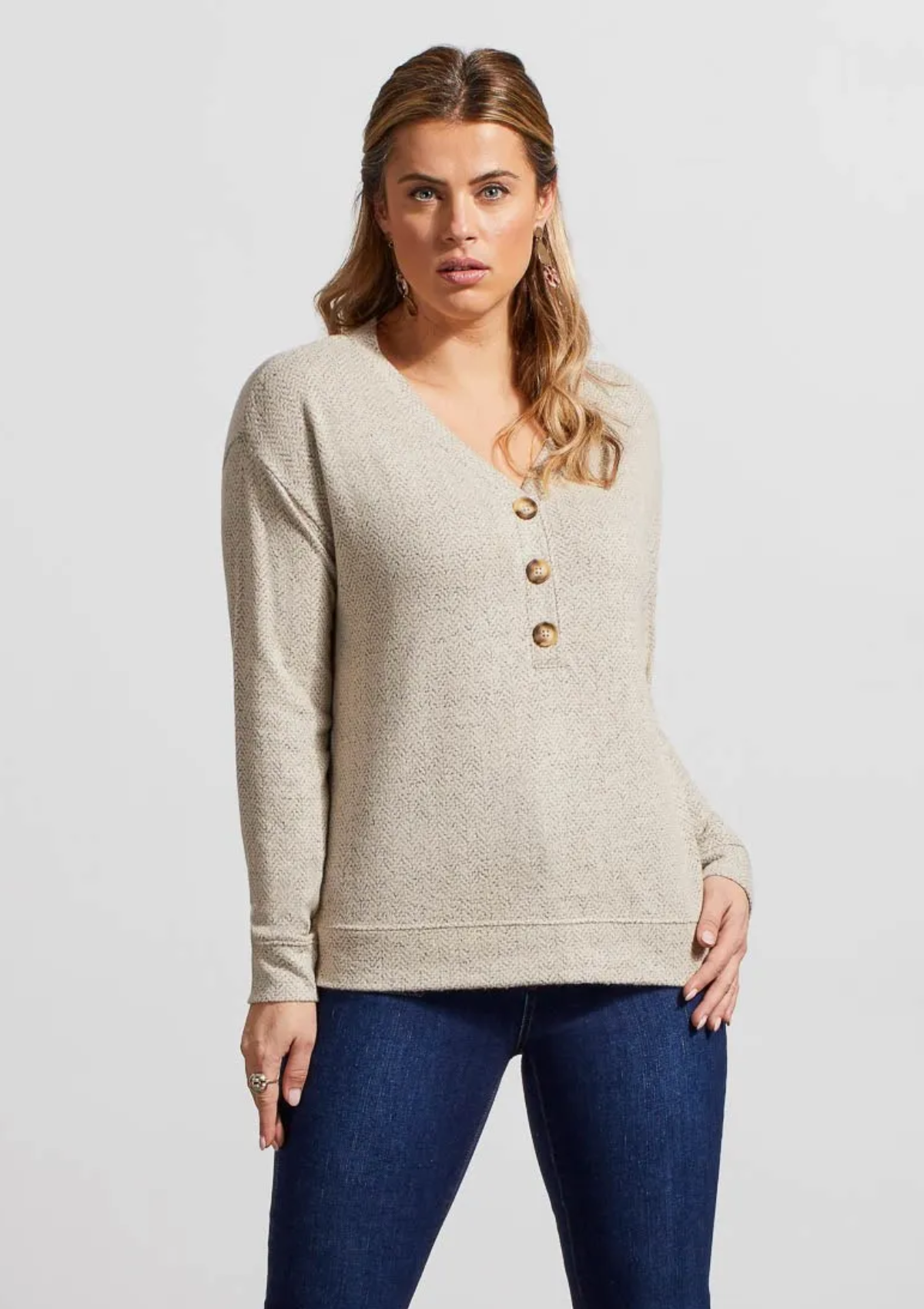 Lia Long Sleeve Henley Top