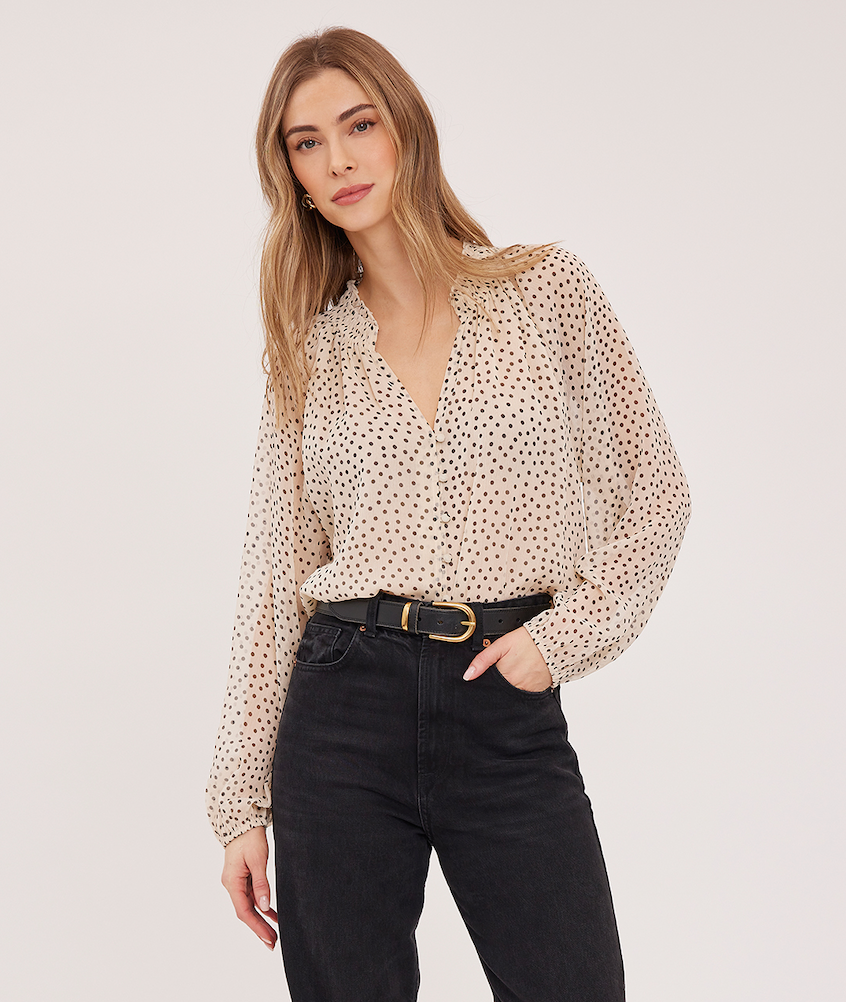 "Annie" Cream Print Top