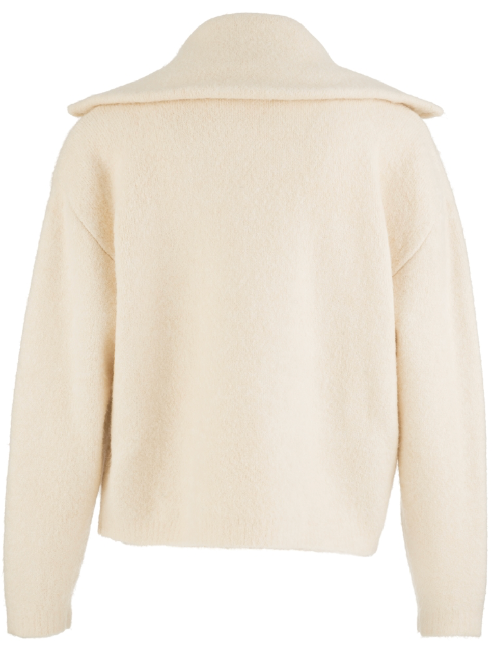 Rue Zip Up Sweater Knit Jacket - Cream