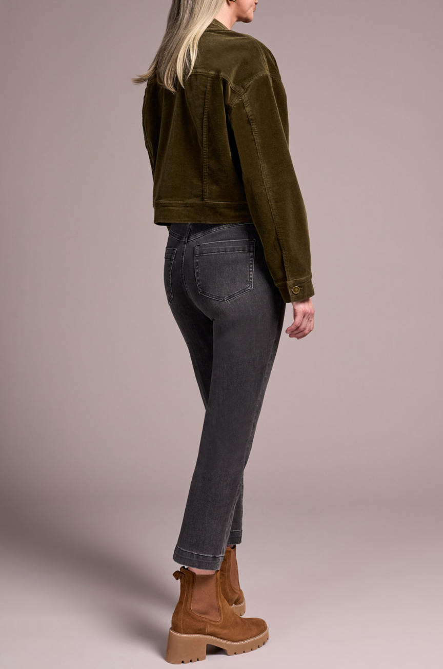 Long Sleeve Button Front Cord Jacket