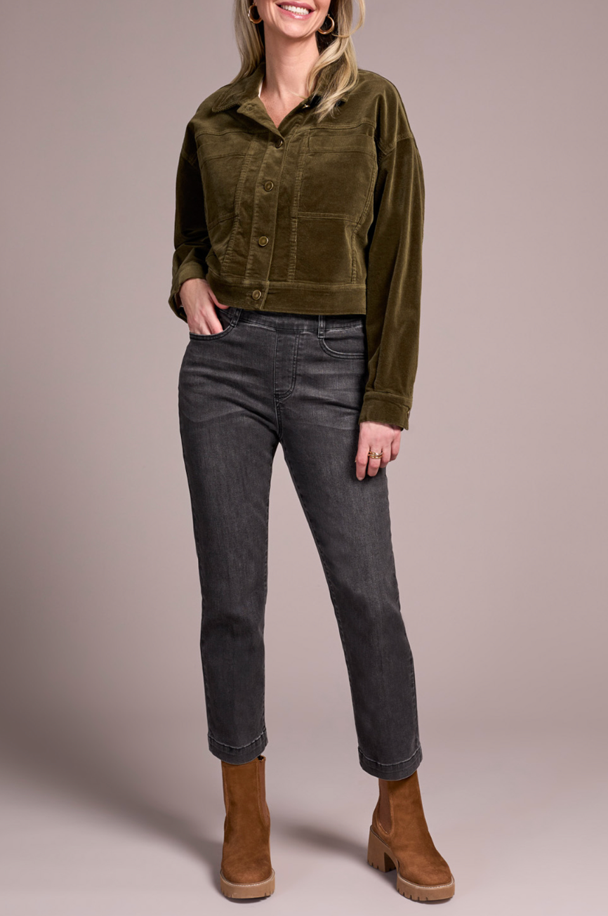 Long Sleeve Button Front Cord Jacket