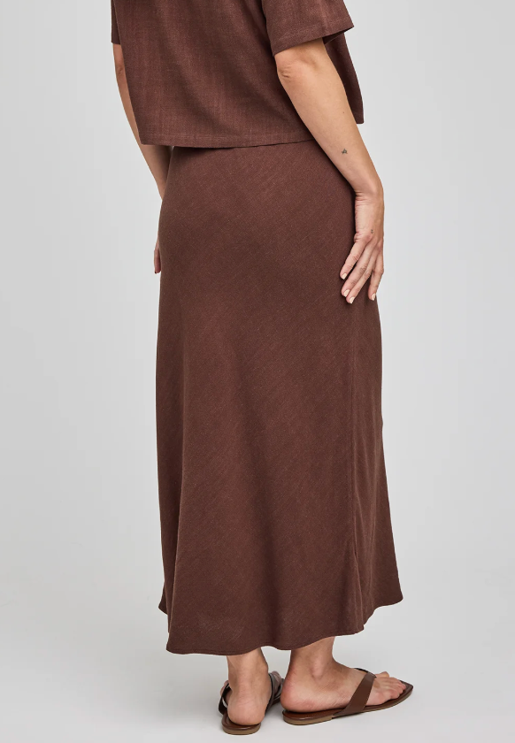 Cassia Linen Skirt - Espresso
