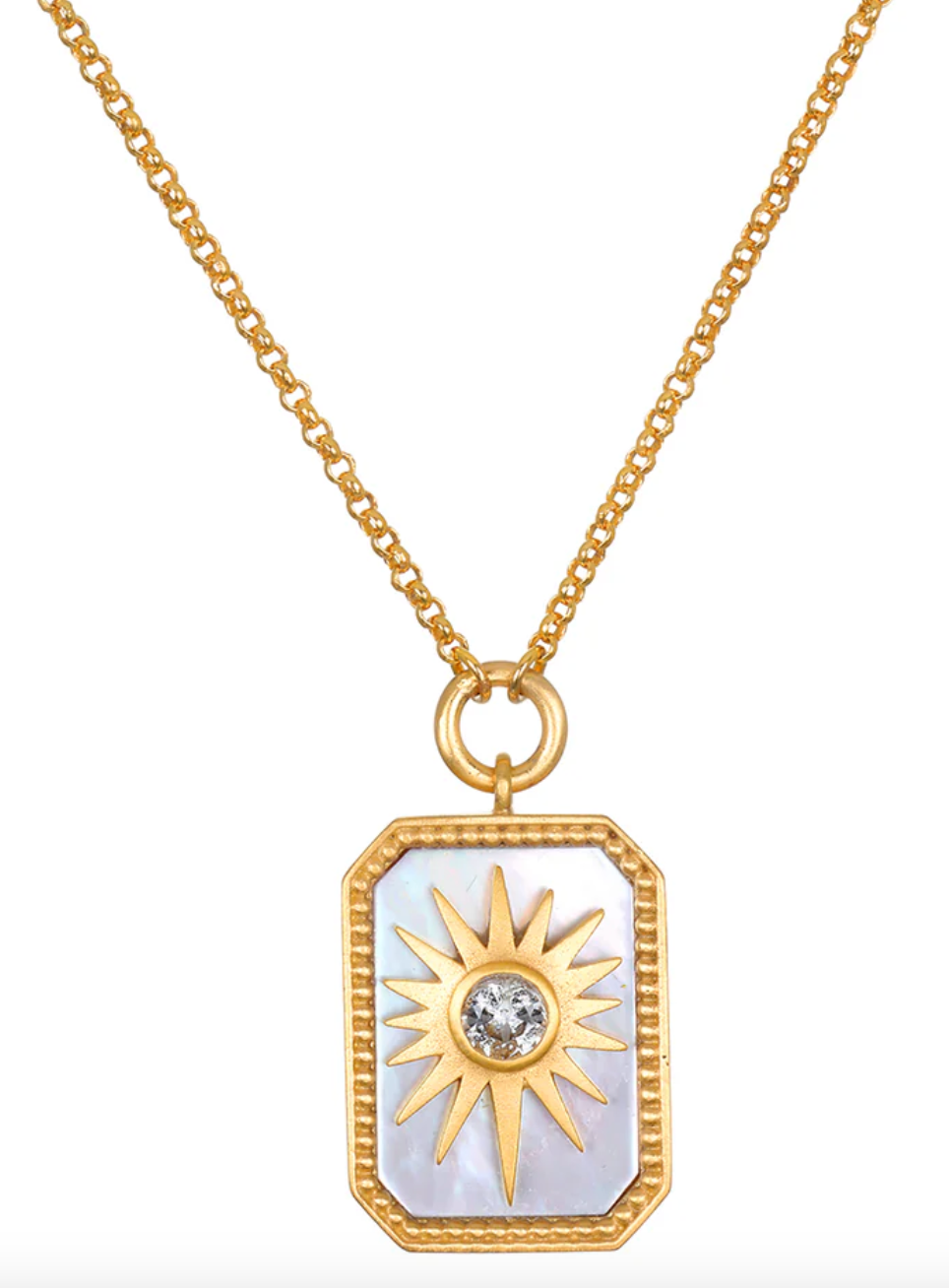 18" Mother of Pearl Sun Necklace