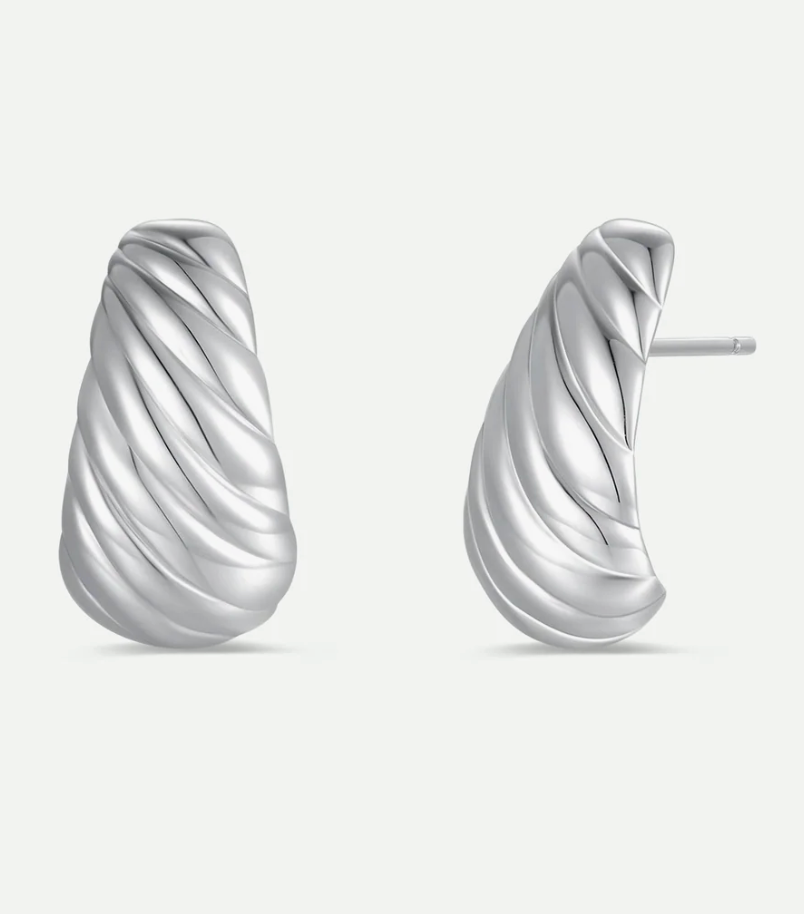 Silver Bold Swirl Earrings