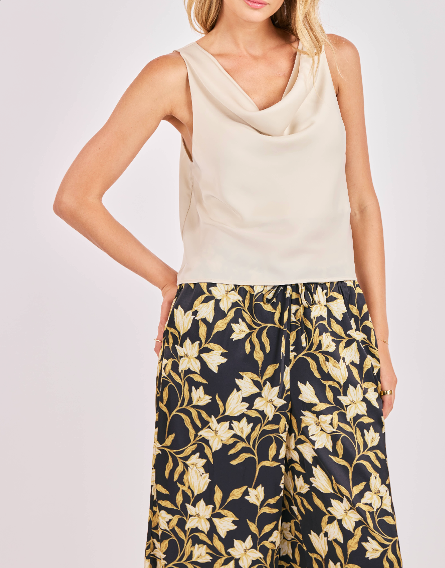 Last Night Cowl Neck Sleeveless Top