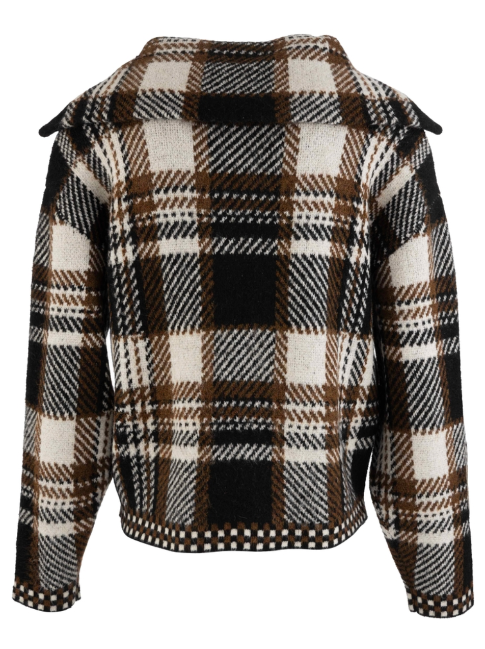 Rue Zip Up Sweater Knit Jacket - Chocolate