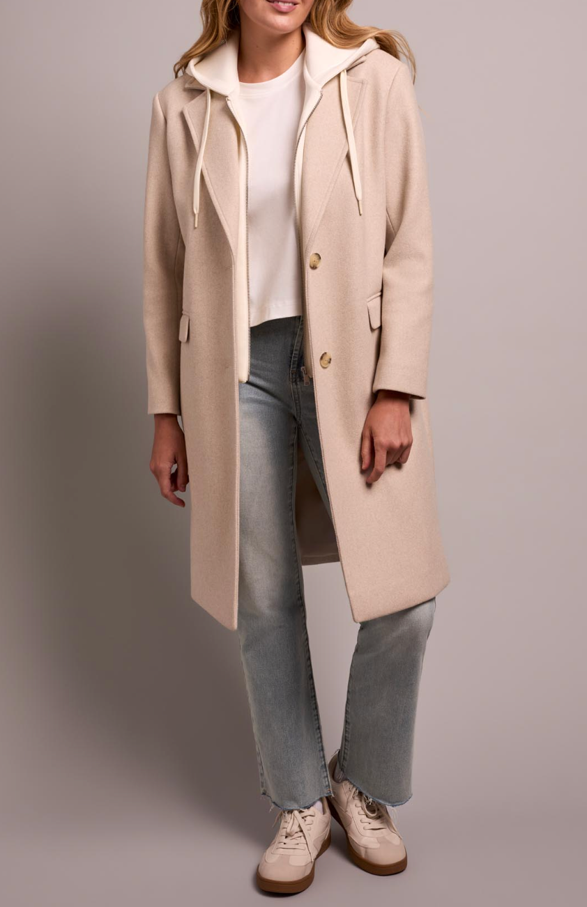 Car Coat with Fooler Hoodie