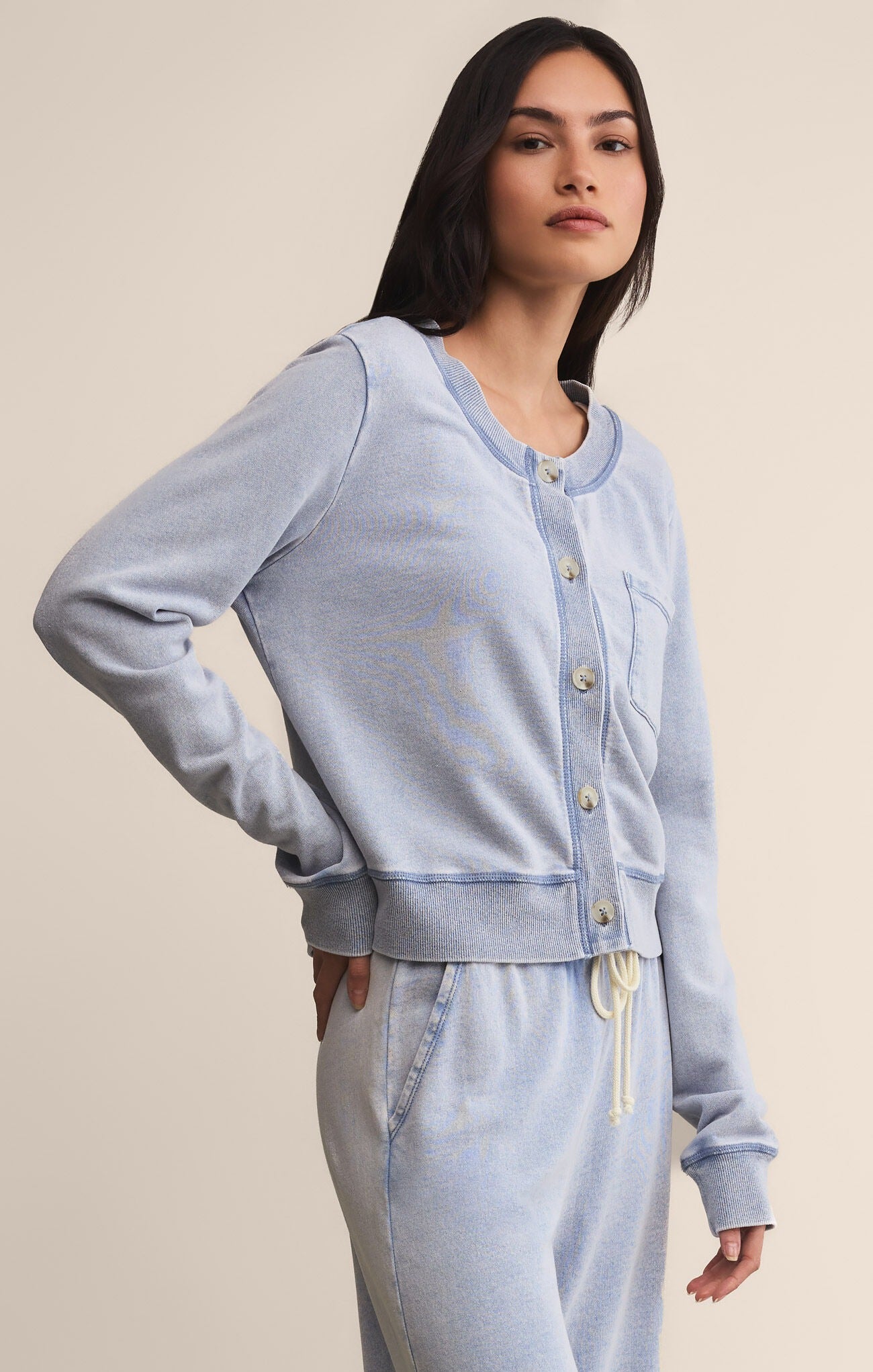 Daily Knit Denim Cardigan