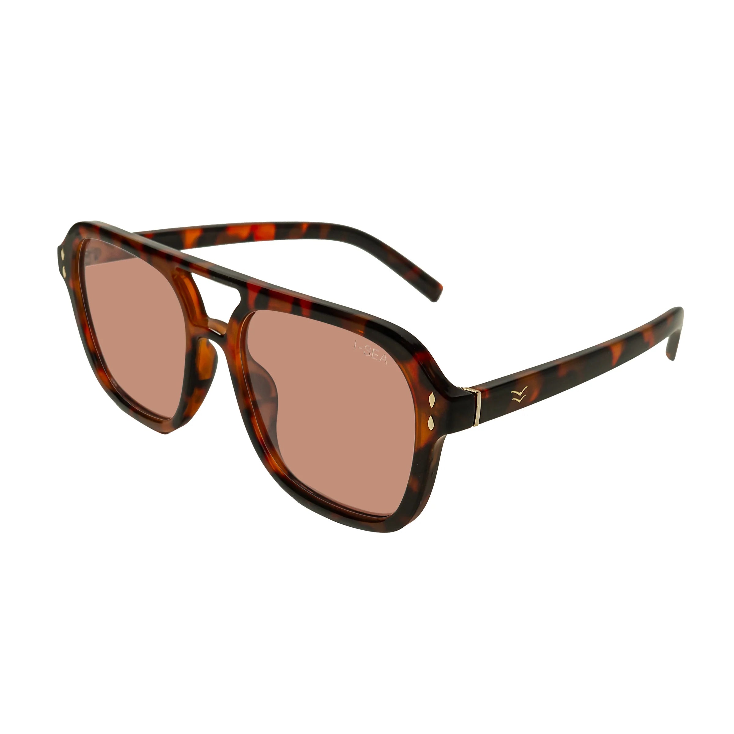 Monaco Sunglasses, Tortoise/Peach Polarized Lens