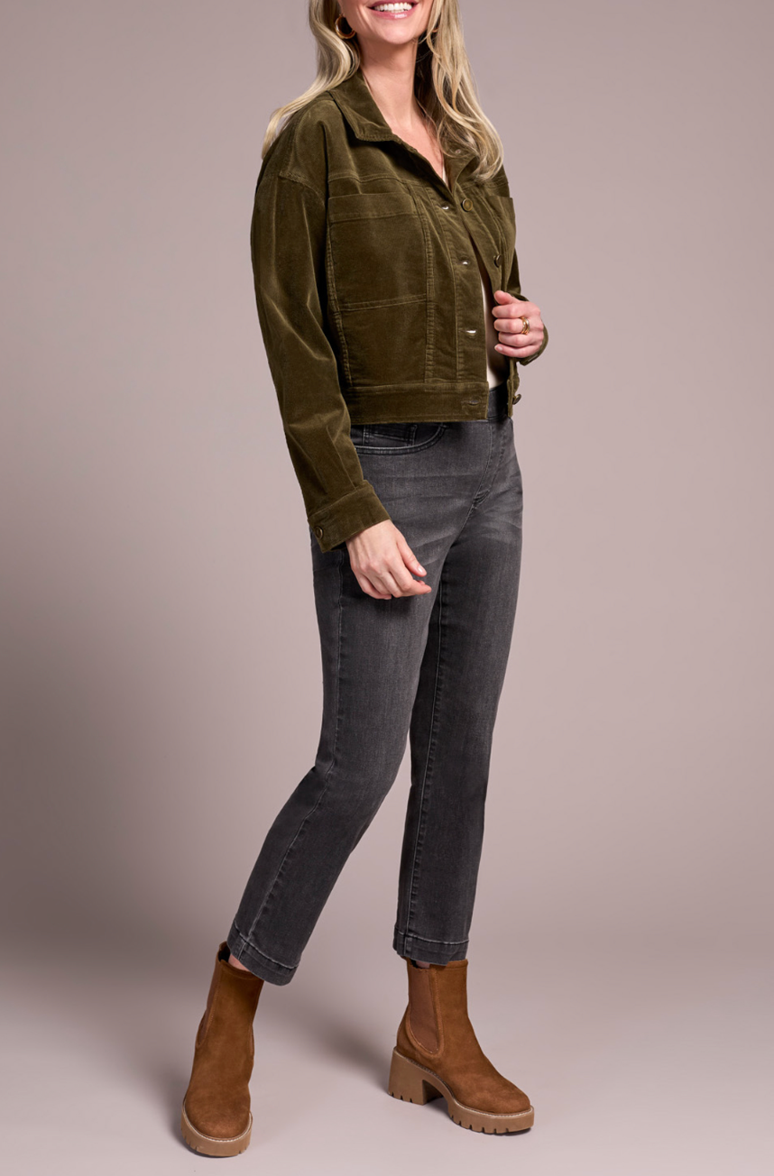 Long Sleeve Button Front Cord Jacket
