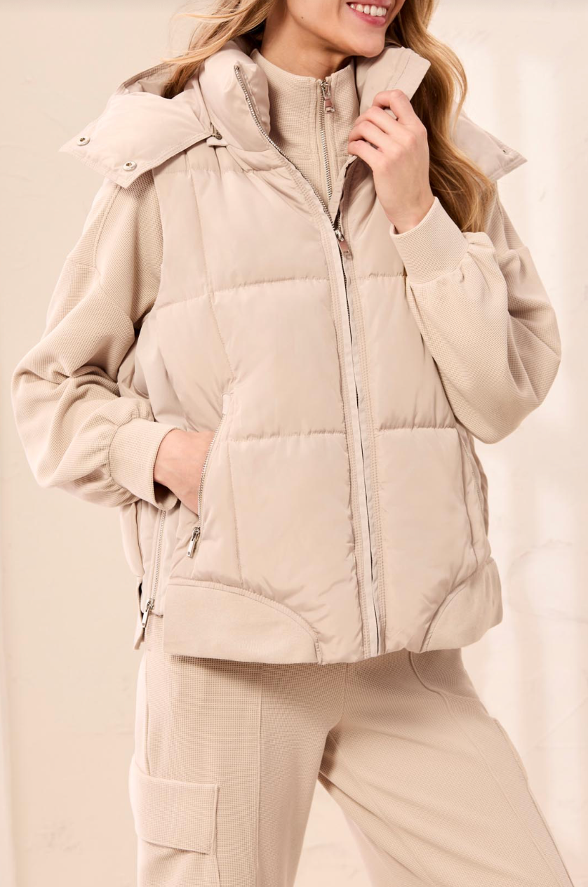 Quilted Vest with Removable Hood