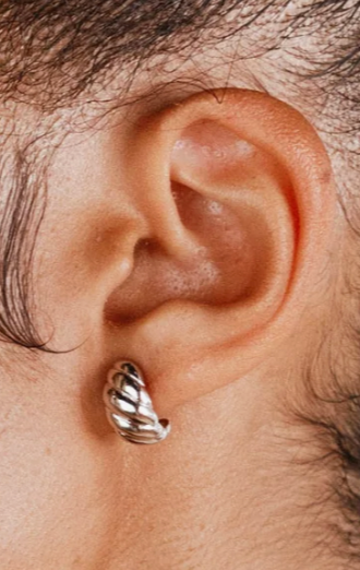 Silver Hoop Swirl Earrings
