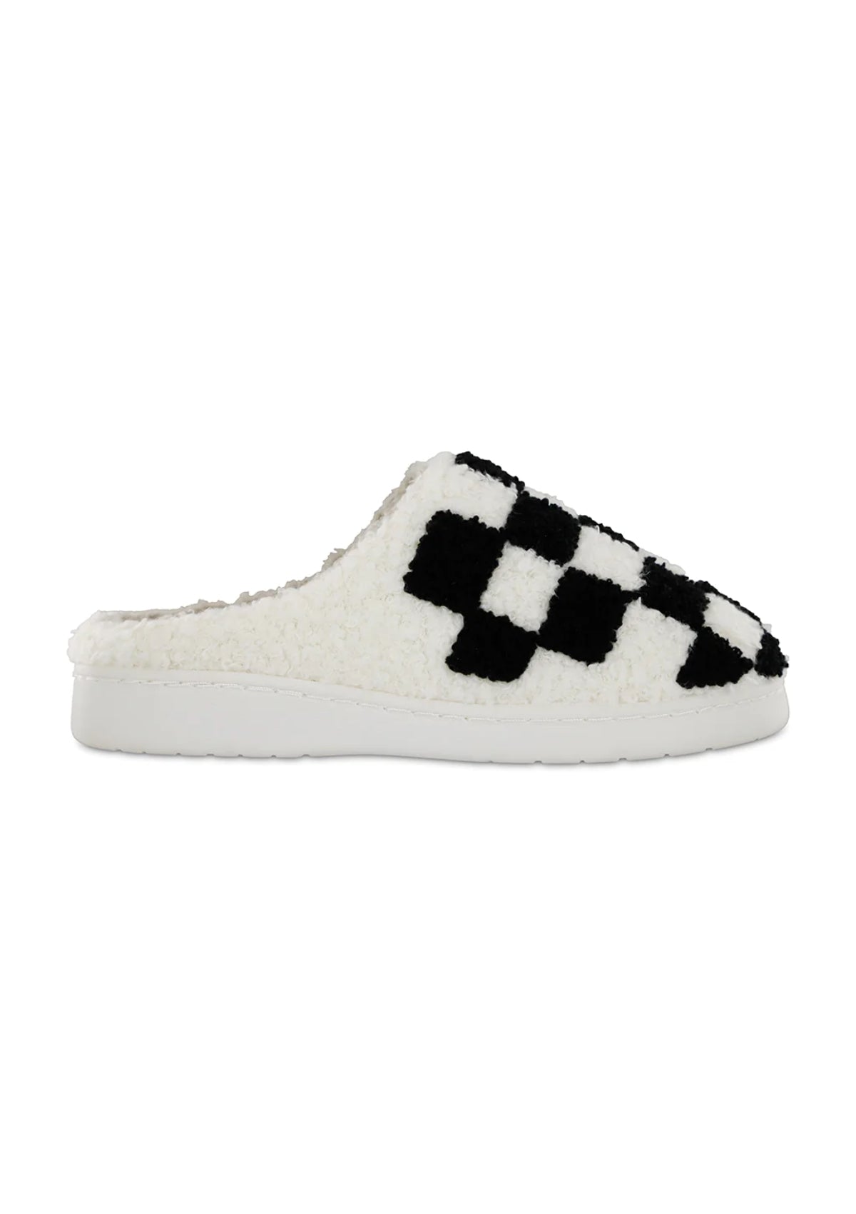 Cozi Checker Slipper, Black and White Checker