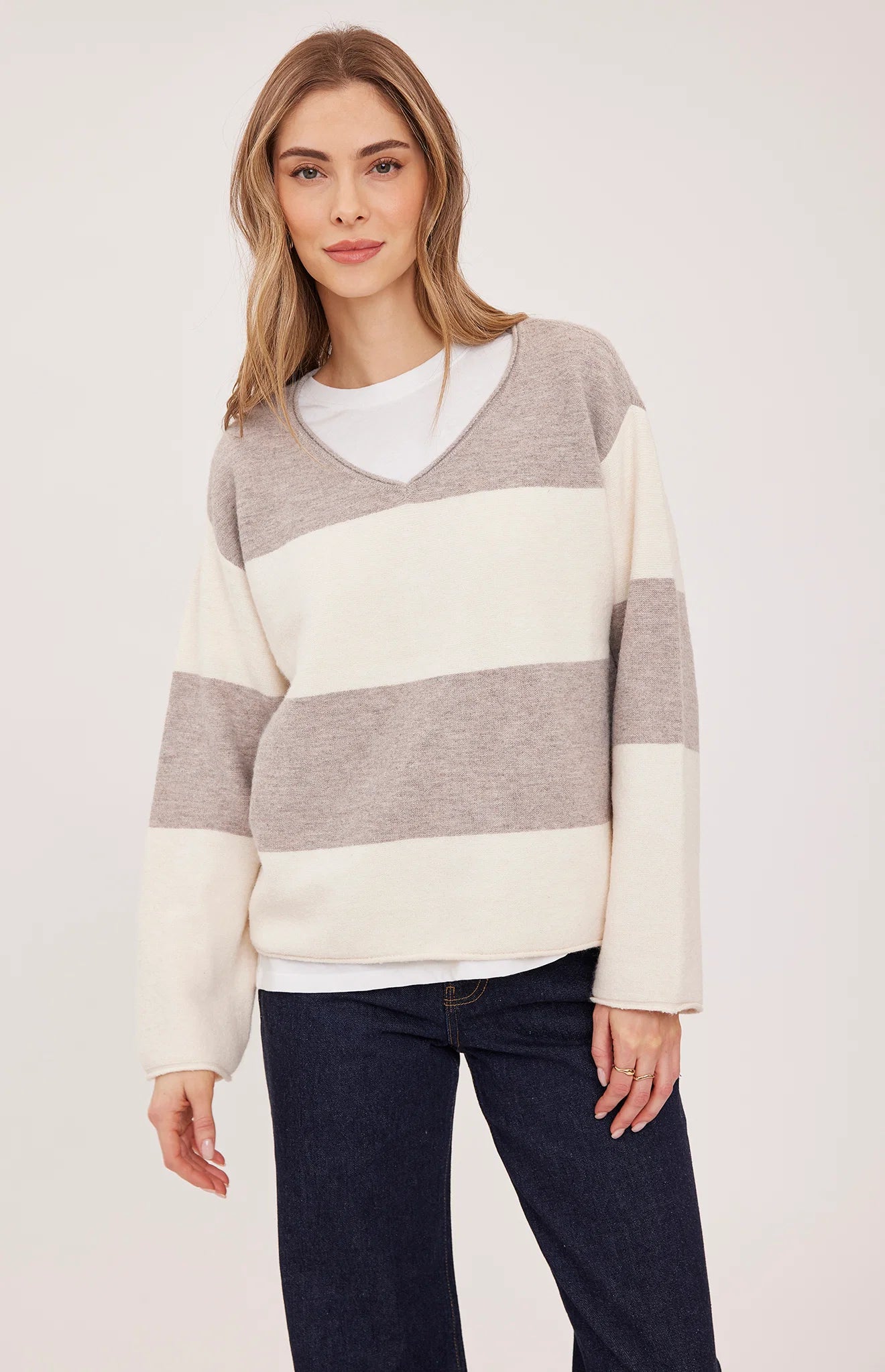 Gentle Fawn Annelise Heather Latte Stripe Sweater Pullover