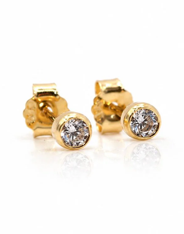 Bezel Stud Earrings