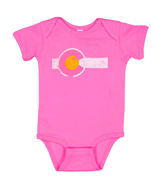 Pink Colorado Flag Baby Onesie - 18 Months